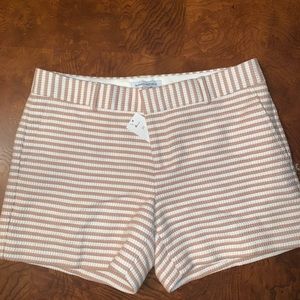 Banana Republic Tan and White Striped Shorts